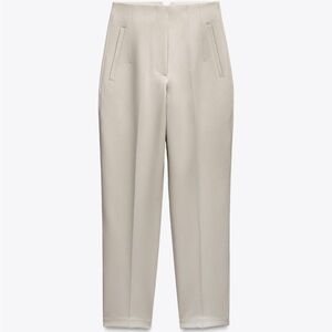 Zara Cream High-Waisted Pants